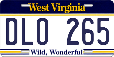 WV license plate DLO265
