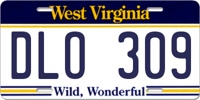 WV license plate DLO309