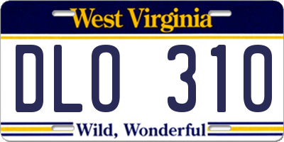WV license plate DLO310