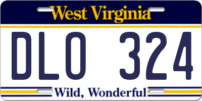 WV license plate DLO324