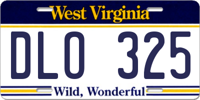 WV license plate DLO325