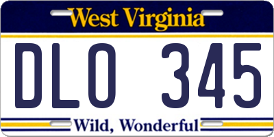 WV license plate DLO345