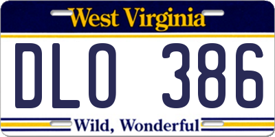 WV license plate DLO386
