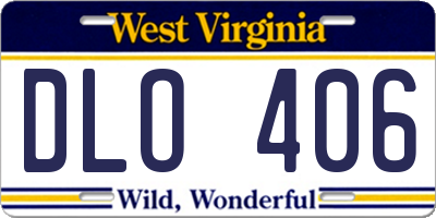 WV license plate DLO406