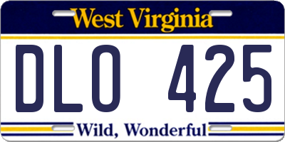 WV license plate DLO425