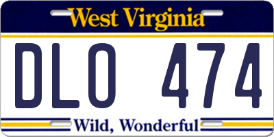 WV license plate DLO474