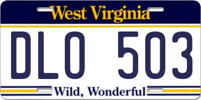 WV license plate DLO503