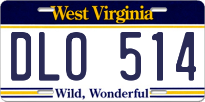 WV license plate DLO514