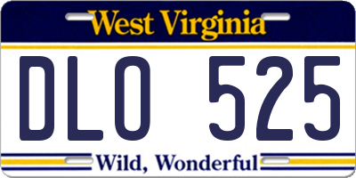 WV license plate DLO525