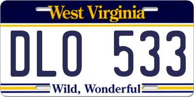 WV license plate DLO533