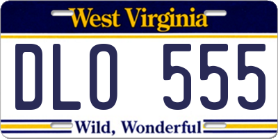 WV license plate DLO555