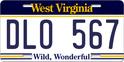 WV license plate DLO567