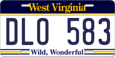 WV license plate DLO583