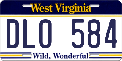 WV license plate DLO584