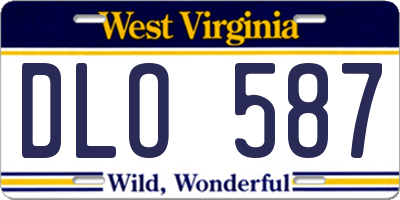 WV license plate DLO587