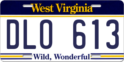 WV license plate DLO613