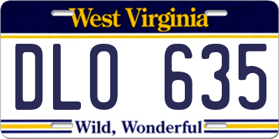 WV license plate DLO635
