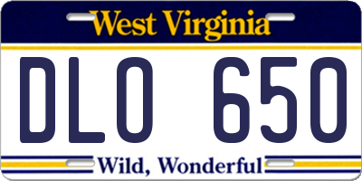 WV license plate DLO650