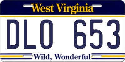 WV license plate DLO653
