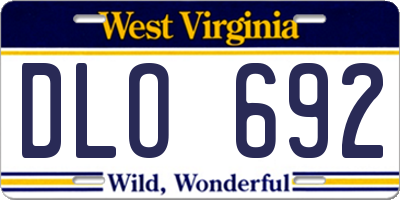 WV license plate DLO692