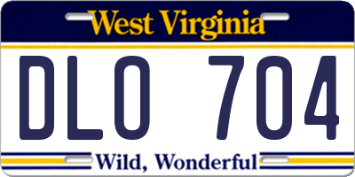 WV license plate DLO704