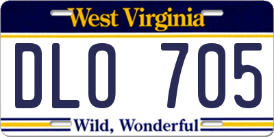 WV license plate DLO705