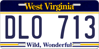 WV license plate DLO713