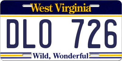 WV license plate DLO726