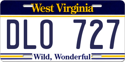 WV license plate DLO727