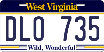 WV license plate DLO735