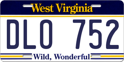 WV license plate DLO752