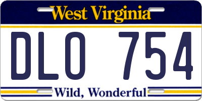 WV license plate DLO754