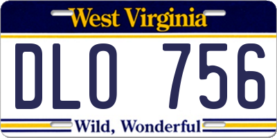 WV license plate DLO756