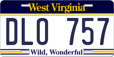 WV license plate DLO757