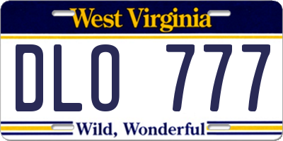 WV license plate DLO777