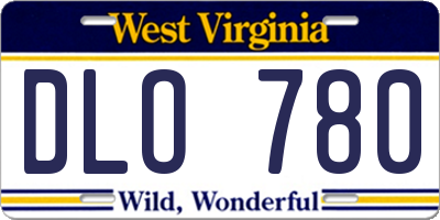 WV license plate DLO780