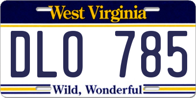 WV license plate DLO785