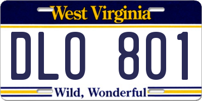 WV license plate DLO801