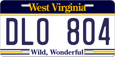 WV license plate DLO804