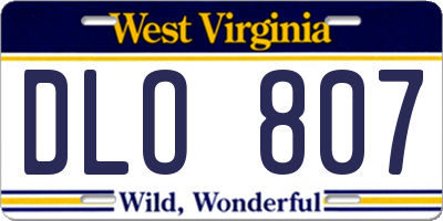 WV license plate DLO807