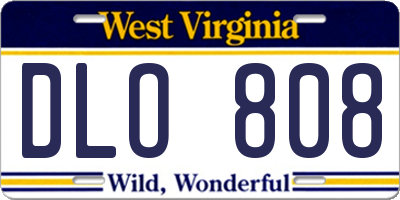 WV license plate DLO808