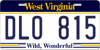 WV license plate DLO815