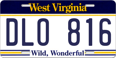 WV license plate DLO816