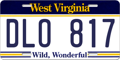 WV license plate DLO817