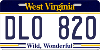 WV license plate DLO820