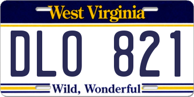 WV license plate DLO821