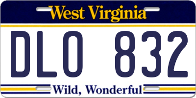 WV license plate DLO832