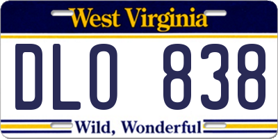 WV license plate DLO838