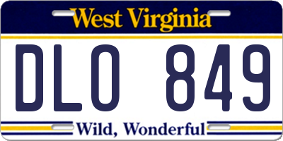 WV license plate DLO849