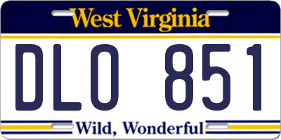 WV license plate DLO851